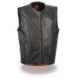 Milwaukee Leather LKM3740 Men's Seamless Design Zippered Front Leather Vest