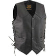 Milwaukee Leather Men's Classic ‘Side Laced Black Western Style Motorcycle Vest - LKM3776