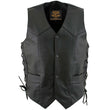 Milwaukee Leather Men's Classic ‘Side Laced Black Western Style Motorcycle Vest - LKM3776