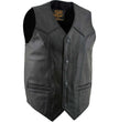 Milwaukee Leather Men's Black Classic Western Style Motorcycle Leather Rider Vest - LKM3778