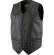 Milwaukee Leather Men's Black Classic Western Style Motorcycle Leather Rider Vest - LKM3778
