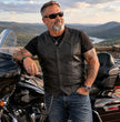 Milwaukee Leather Men's Black Classic Western Style Motorcycle Leather Rider Vest - LKM3778