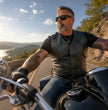 Milwaukee Leather Men's Black Classic Western Style Motorcycle Leather Rider Vest - LKM3778