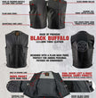 Milwaukee Leather Men's Drifter Black Collarless Buffalo Leather Motorcycle Vest - LKM3792