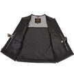 Milwaukee Leather Men's Drifter Black Collarless Buffalo Leather Motorcycle Vest - LKM3792