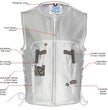 Milwaukee Leather Men's Drifter Black Collarless Buffalo Leather Motorcycle Vest - LKM3792