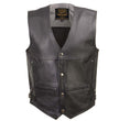 Milwaukee Leather Men's Road King Black Cowhide Leather Motorcycle Vest - LKM3793