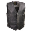 Milwaukee Leather Men's Road King Black Cowhide Leather Motorcycle Vest - LKM3793