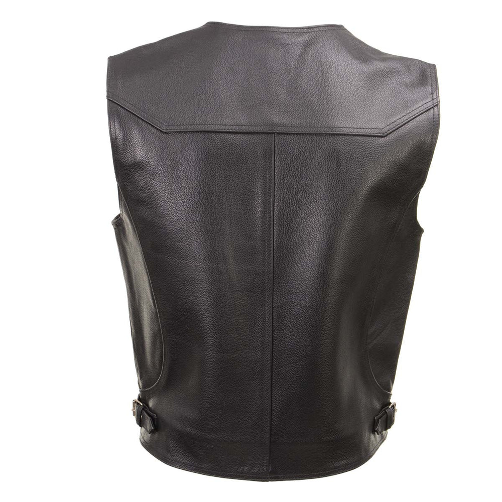 Milwaukee Leather Men's Road King Black Cowhide Leather Motorcycle Vest - LKM3793