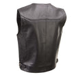 Milwaukee Leather Men's Road King Black Cowhide Leather Motorcycle Vest - LKM3793
