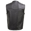 Milwaukee Leather Men's Quick Draw Black Cowhide Leather Motorcycle Vest - LKM3794