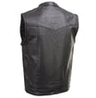 Milwaukee Leather Men's Quick Draw Black Cowhide Leather Motorcycle Vest - LKM3794