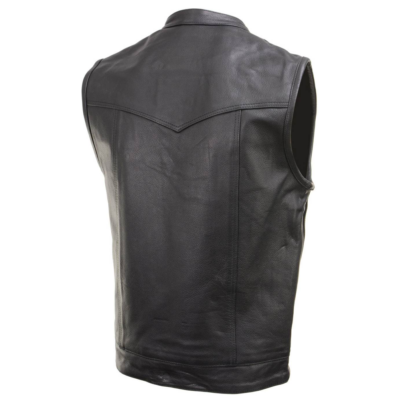 Milwaukee Leather Men's Quick Draw Black Cowhide Leather Motorcycle Vest - LKM3794