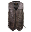 Milwaukee Leather Men's Wreck Distressed Brown Leather Motorcycle Vest - LKM3795