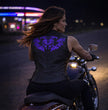 Milwaukee Leather Women's Gemma Black Leather Motorcycle Vest with Side Laces