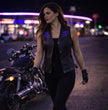 Milwaukee Leather Women's Gemma Black Leather Motorcycle Vest with Side Laces