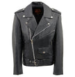 Milwaukee Leather Youth Size Classic Style Black Police Biker Leather Jacket LKY1950