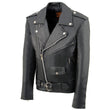 Milwaukee Leather Youth Size Classic Style Black Police Biker Leather Jacket LKY1950