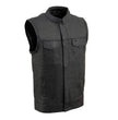 Milwaukee Leather LKY3850 Youth Size Black Leather Open Neck Club Style Motorcycle Riders Vest