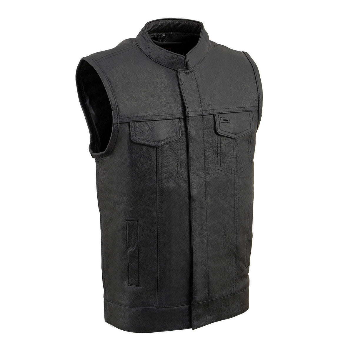 Milwaukee Leather LKY3850 Youth Size Open Neck Snap and Zip Front Club Style Leather Vest