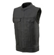 Milwaukee Leather LKY3850 Youth Size Black Leather Open Neck Club Style Motorcycle Riders Vest