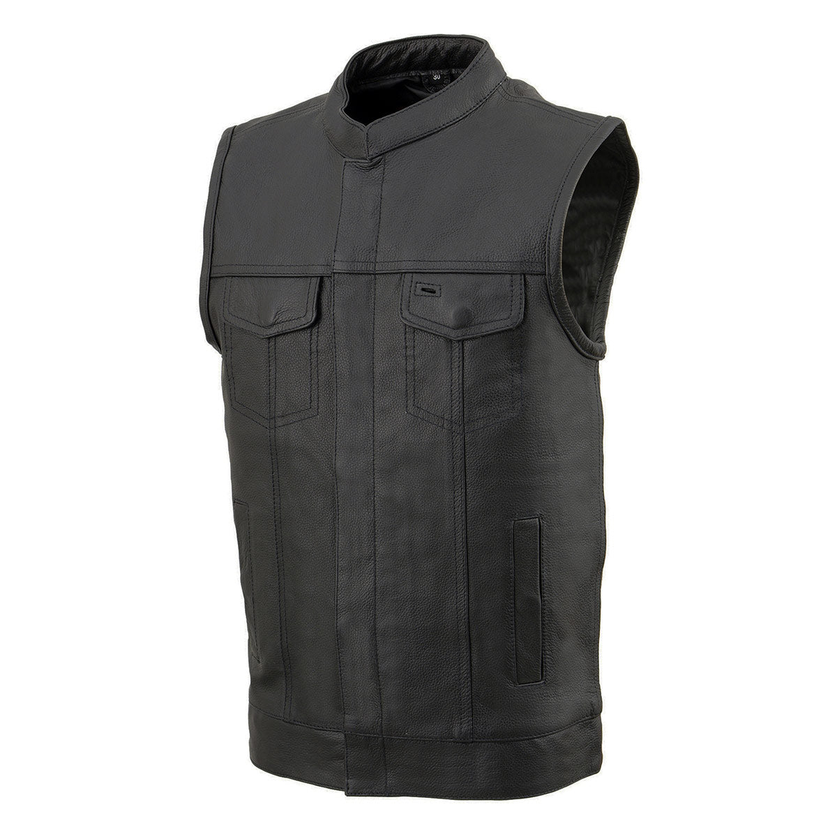 Milwaukee Leather LKY3850 Youth Size Open Neck Snap and Zip Front Club Style Leather Vest