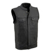 Milwaukee Leather LKY3850 Youth Size Black Leather Open Neck Club Style Motorcycle Riders Vest