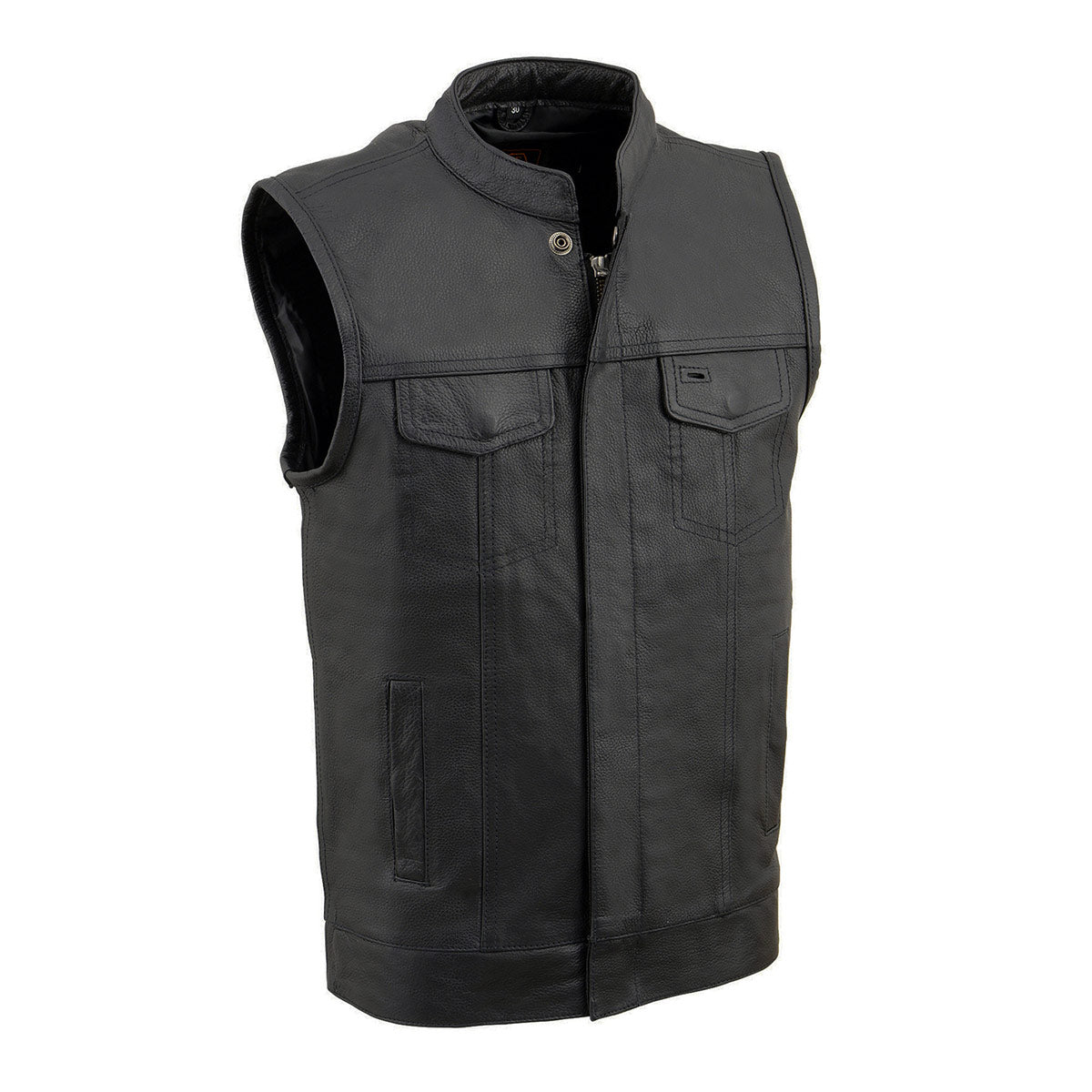 Milwaukee Leather LKY3850 Youth Size Open Neck Snap and Zip Front Club Style Leather Vest