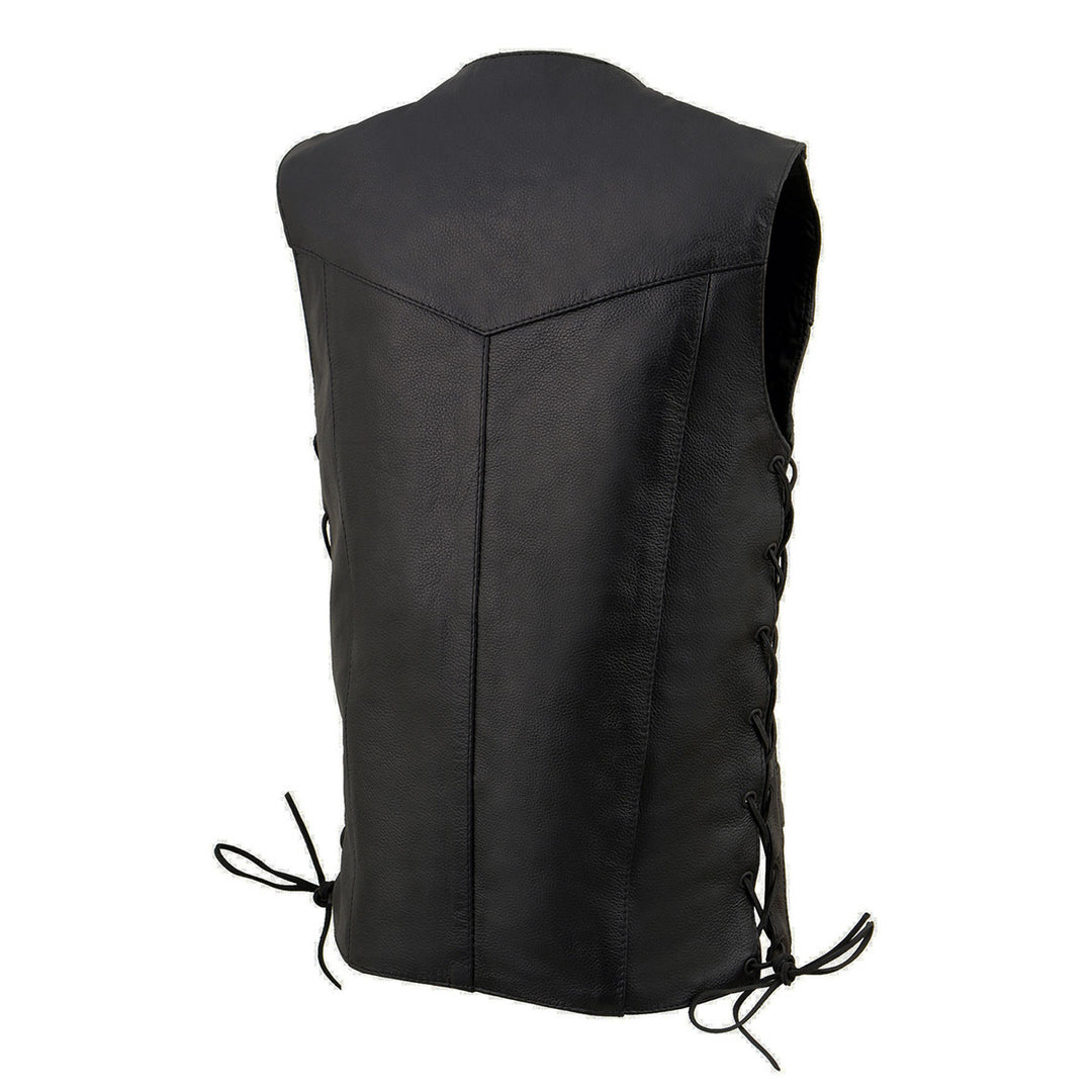 Milwaukee Leather LKY3860 Youth Size Black Leather Motorcycle Riders Vest w/ Side Lace