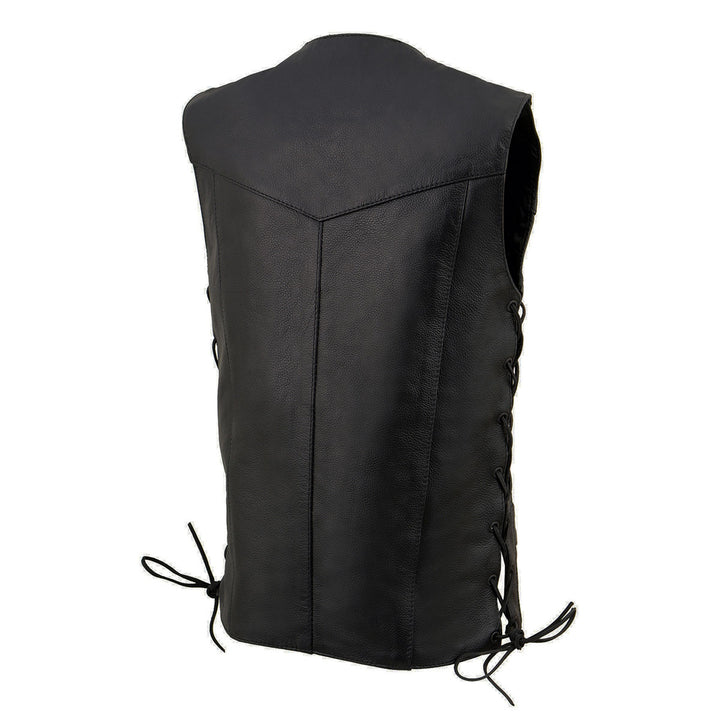 Milwaukee Leather LKY3860 Youth Size Black Leather Motorcycle Riders Vest w/ Side Lace