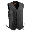 Milwaukee Leather LKY3860 Youth Size Black Leather Motorcycle Riders Vest w/ Side Lace