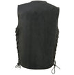 Milwaukee Leather LKY3870 Youth Size Black Leather Biker Style Vest with Snap Front and Side Laces