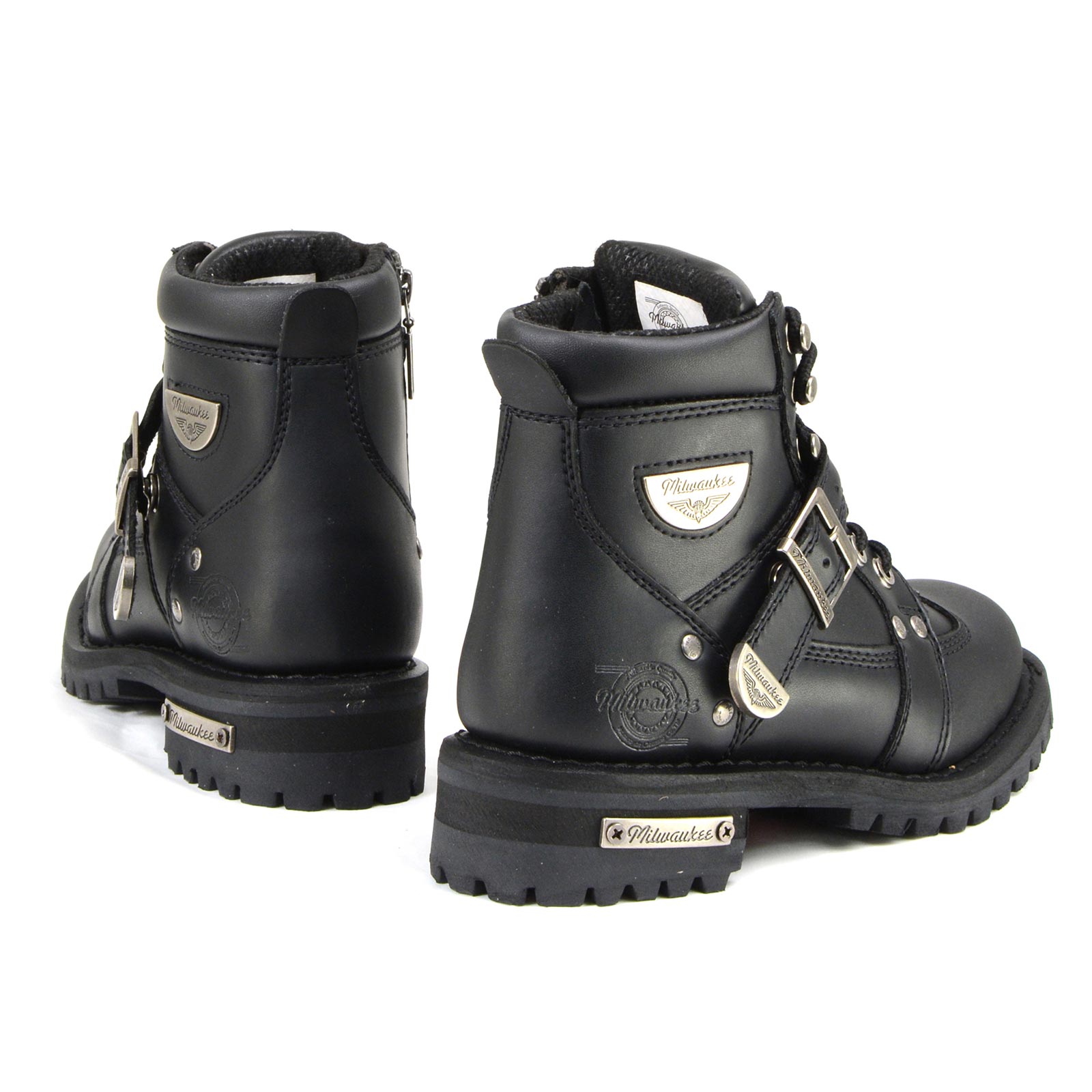 Milwaukee Motorcycle Clothing Company MB233 Road Captain Leather Women's Black Motorcycle Boots