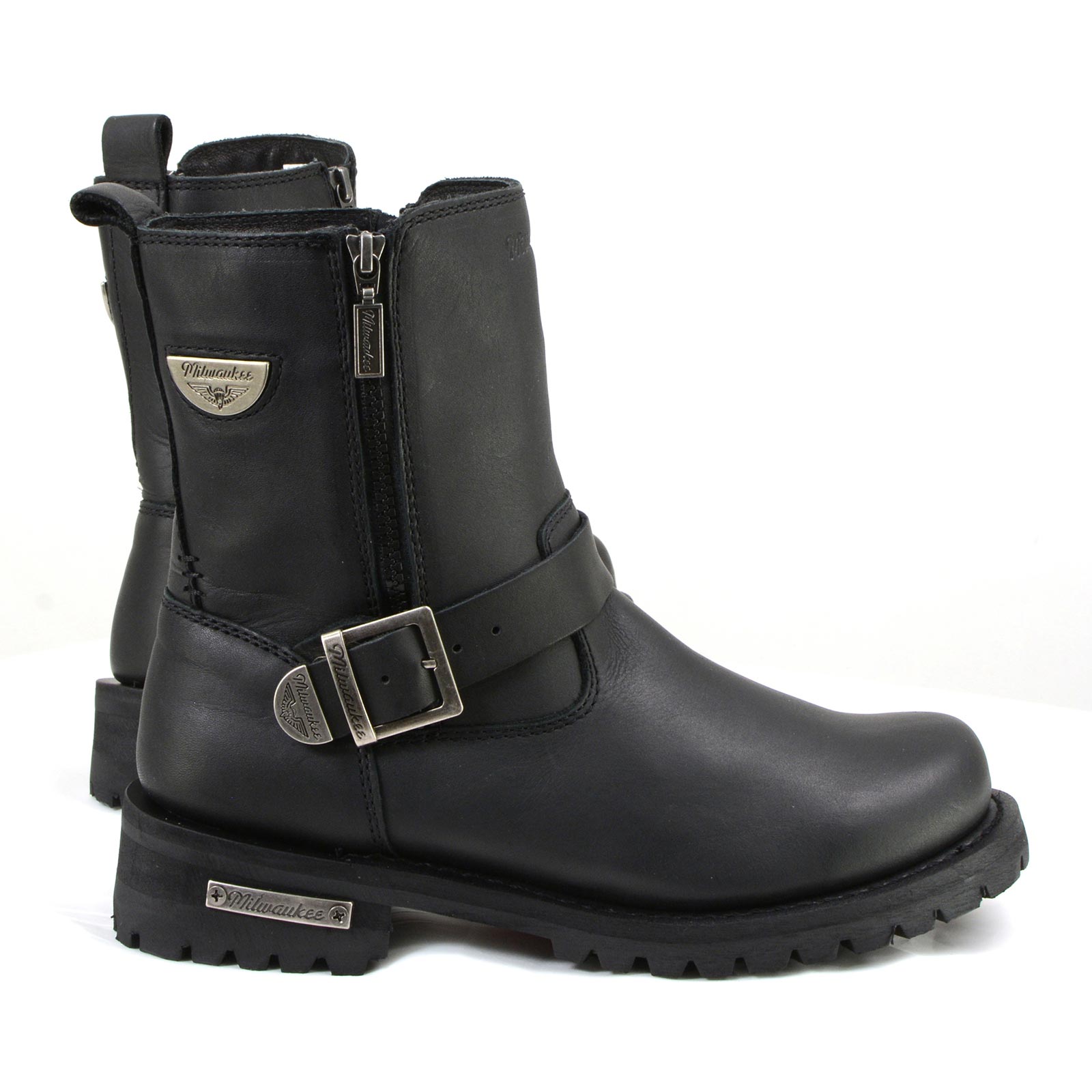【m.l 2025.8.7】COS LEATHER BIKER BOOTS m.l 2025.8.7】COS LEATHER BIKER BOOTS LEATHER MOTO BOOTS - BLACK | COS