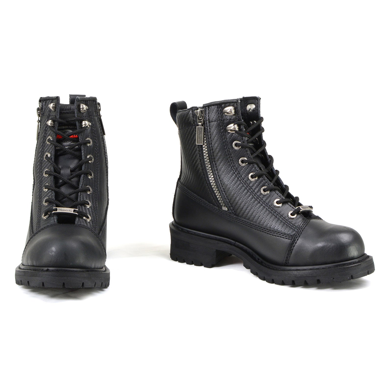 MMCC MB408 Men's Accelerator Black Leather Biker Boots - Riding Footwear