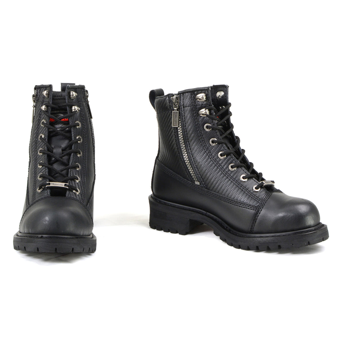 MMCC MB408 Men's Accelerator Black Leather Biker Boots - Riding Footwear