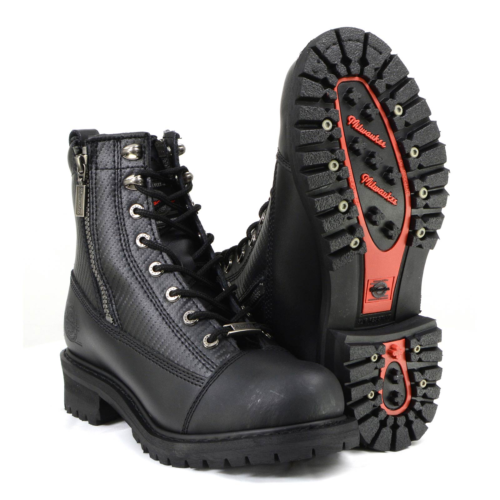Milwaukee Motorcycle Clothing Co. Men's Black Motorcycle Boots, MB408
