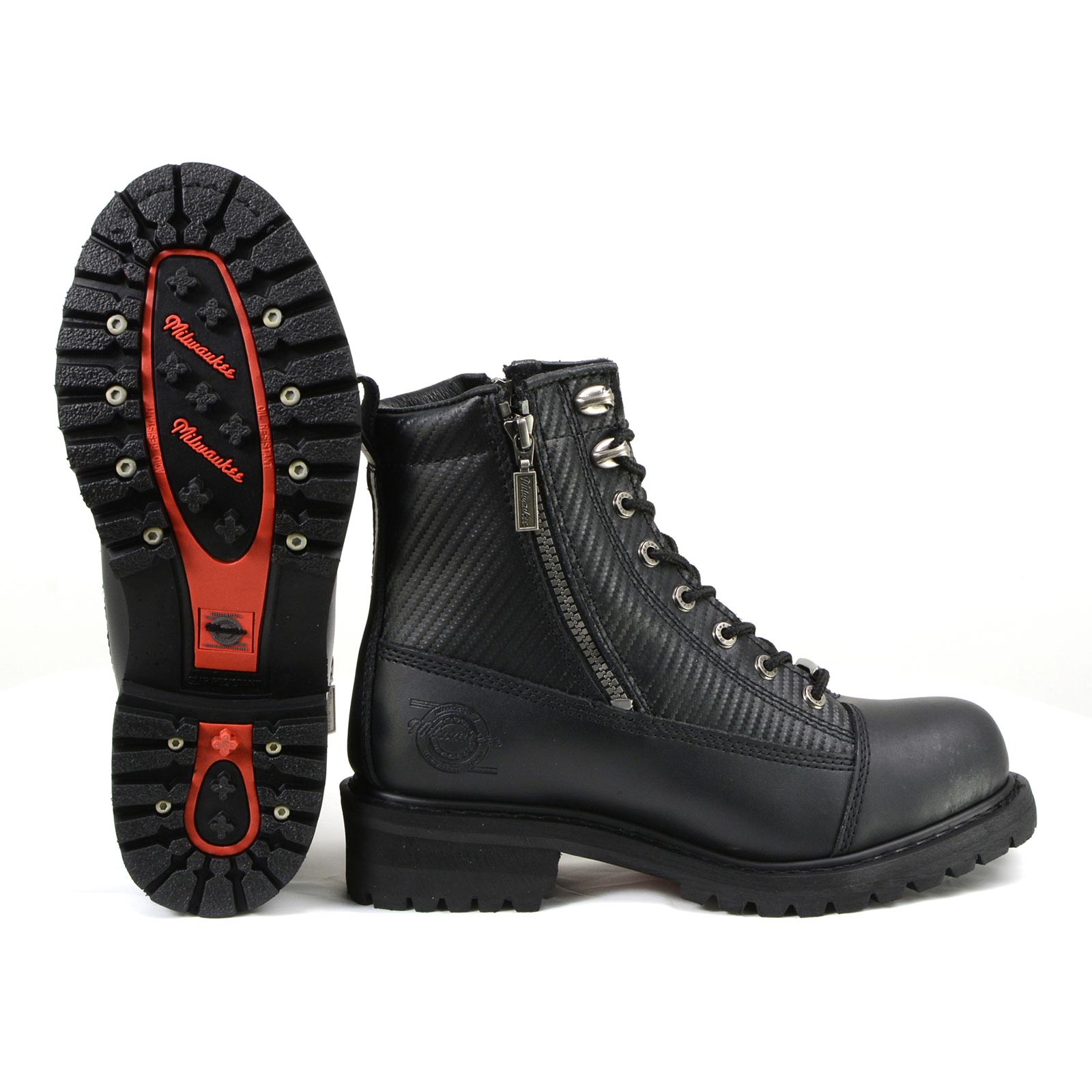 Milwaukee Motorcycle Clothing Co. Men's Black Motorcycle Boots, MB408