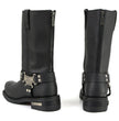 Milwaukee Motorcycle Clothing Company MB410EE Men's Wide With Black Classic Harness Motorcycle Leather Boots
