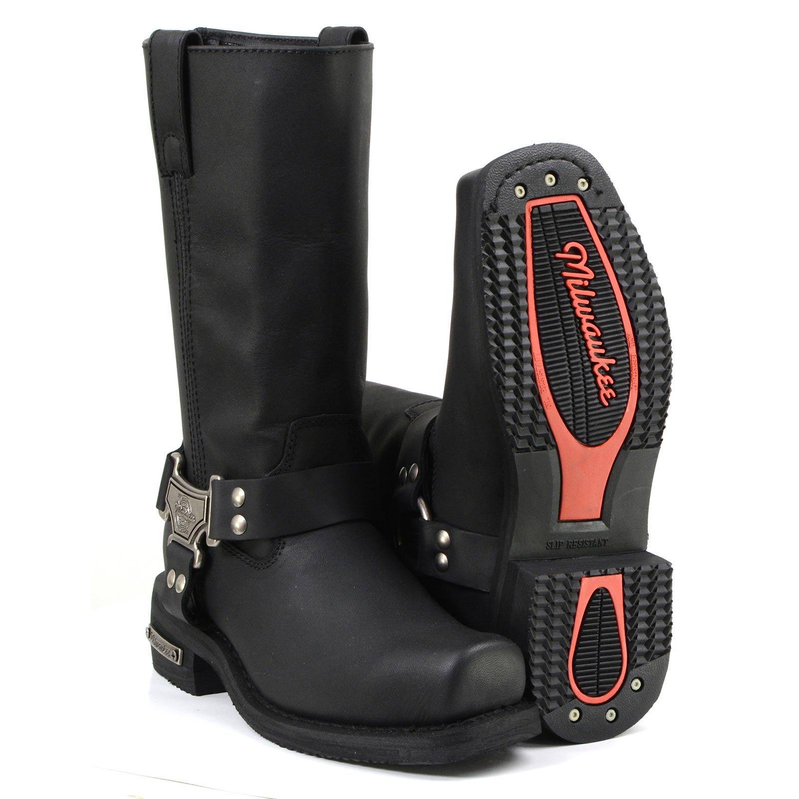 Milwaukee Motorcycle Clothing Co. Men's Black Motorcycle Boots, MB410