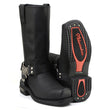 Milwaukee Motorcycle Clothing Company MB410EE Men's Wide With Black Classic Harness Motorcycle Leather Boots