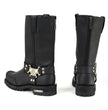 Milwaukee Motorcycle Clothing Company MB411 Men's Black Drag Harness Motorcycle Leather Boots