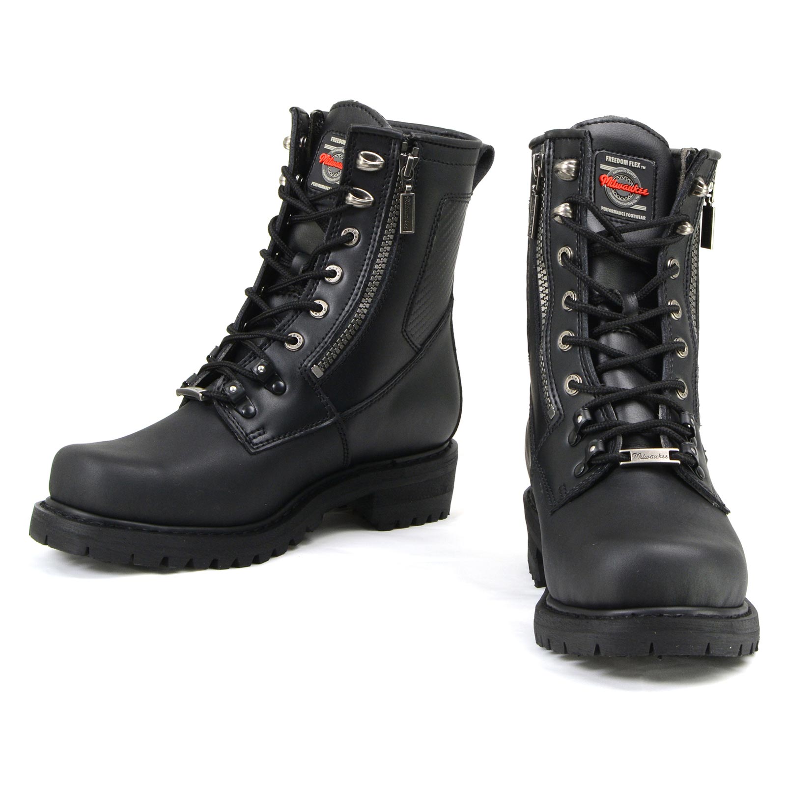 MMCC MB416 Men's Trooper Black Leather Biker Boots - Riding
