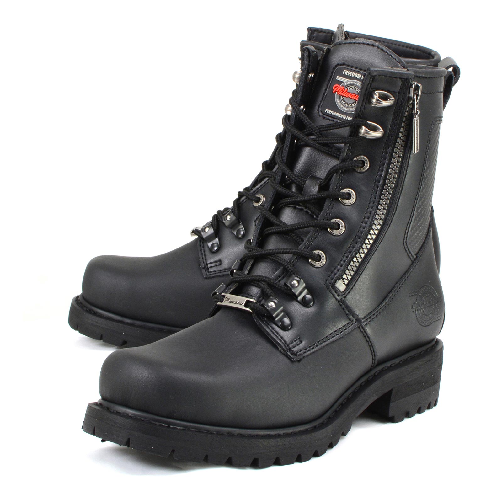 Milwaukee Motorcycle Clothing Co. Men's Black Motorcycle Boots, MB416EE