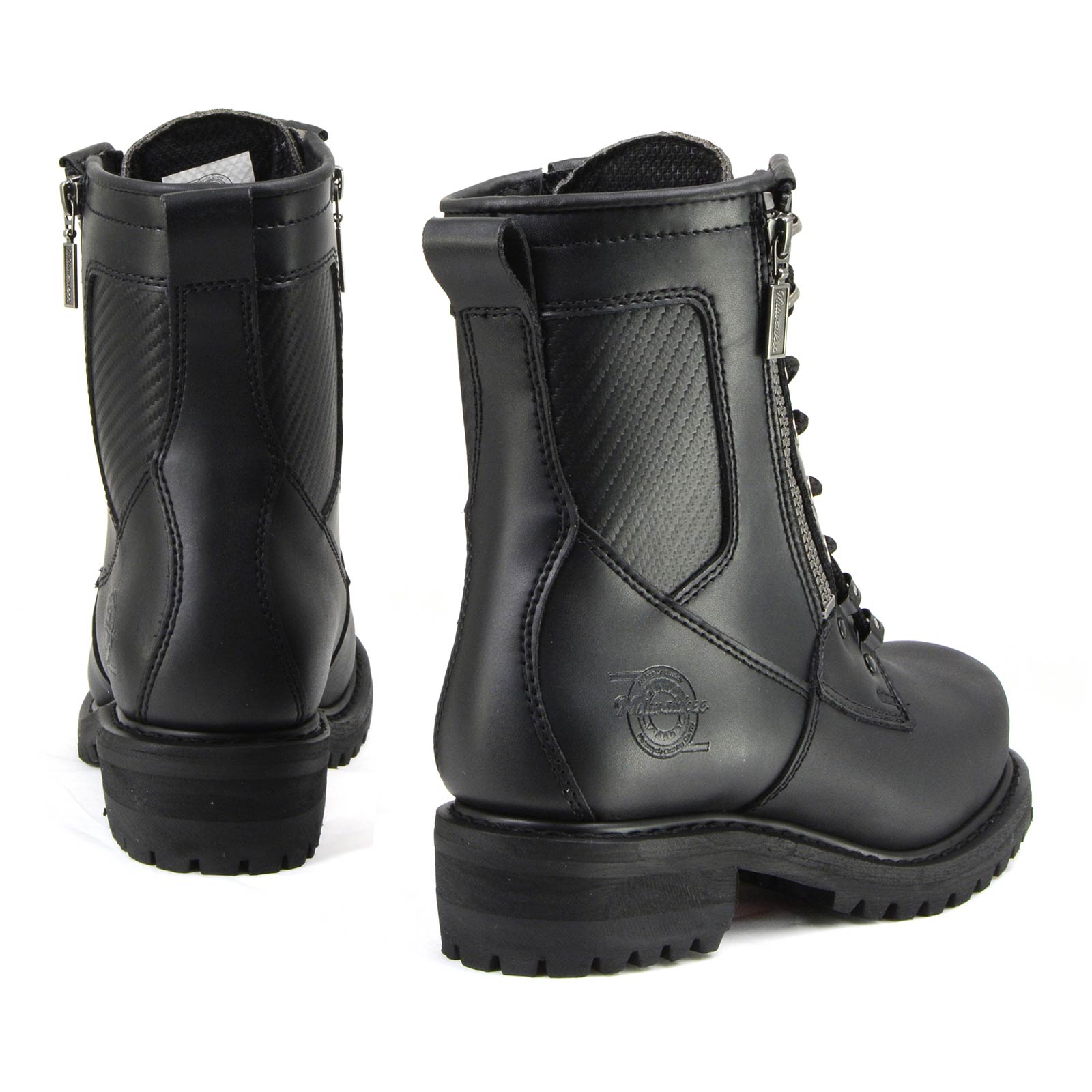 Milwaukee Motorcycle Clothing Co. Men's Black Motorcycle Boots, MB416EEE