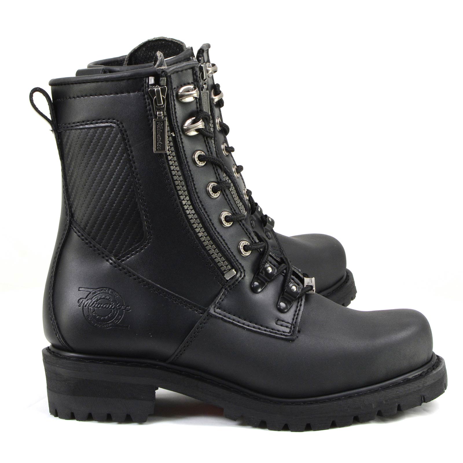 Milwaukee Motorcycle Clothing Co. Men's Black Motorcycle Boots, MB416EE