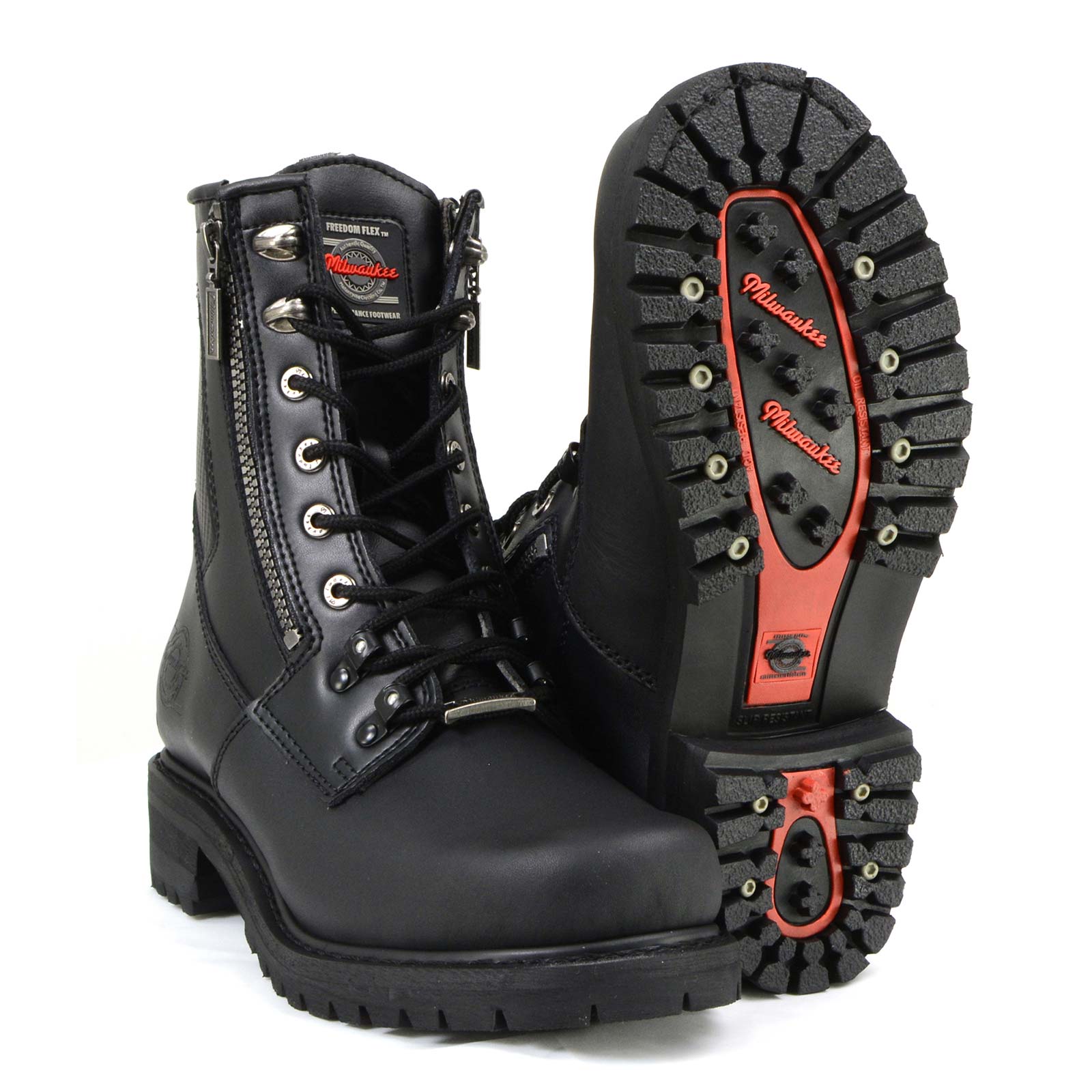 Milwaukee Motorcycle Clothing Company MB416EEE Men's EEE Wide Black Trooper Motorcycle Leather Boots