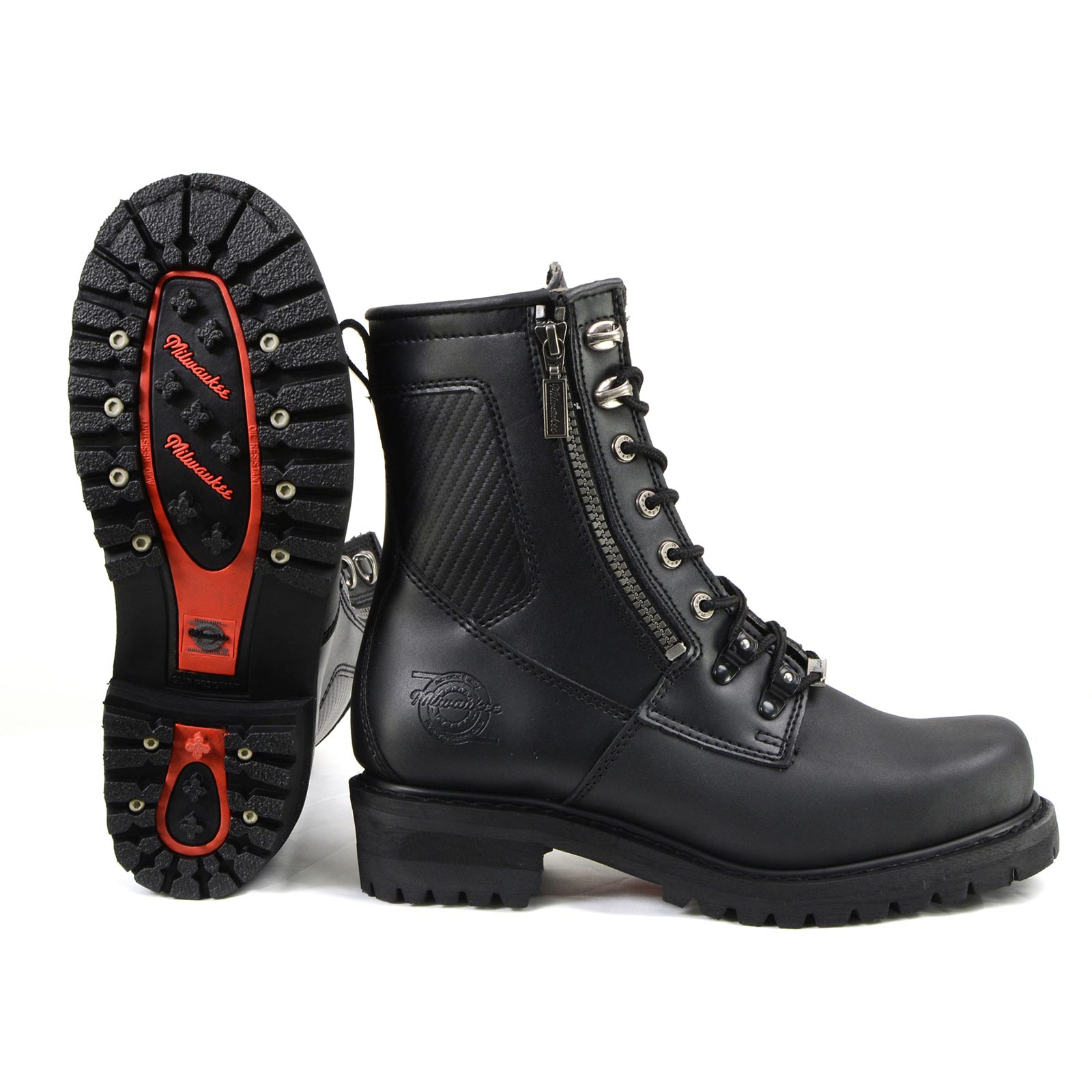 Milwaukee Motorcycle Clothing Co. Men's Black Motorcycle Boots, MB416
