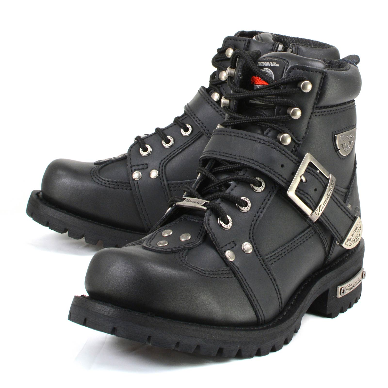 Milwaukee Motorcycle Clothing Co. Men's Black Motorcycle Boots, MB433EEE