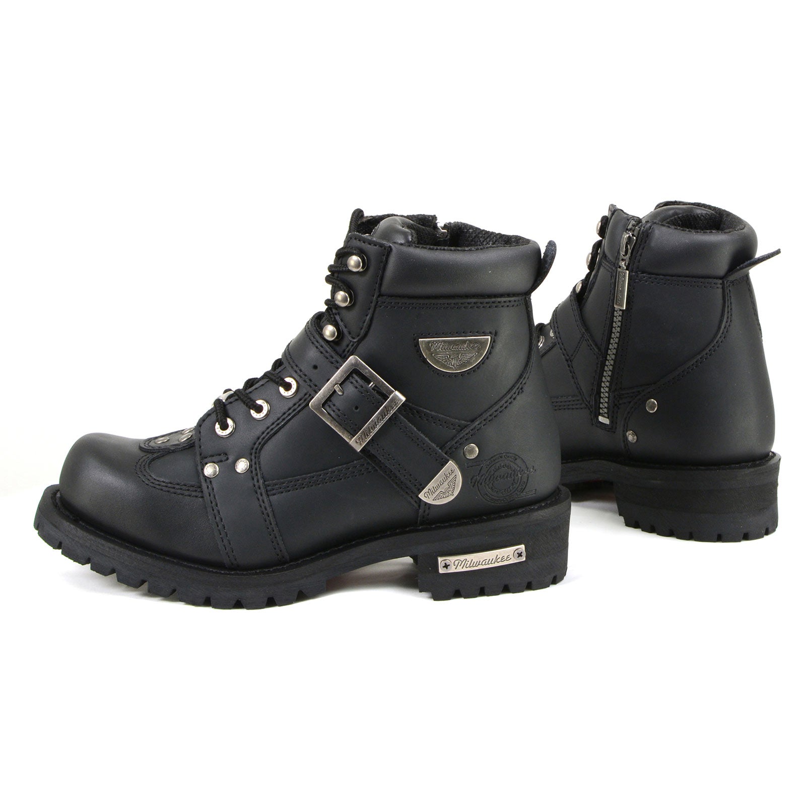 Milwaukee Motorcycle Clothing Co. Men's Black Motorcycle Boots, MB433EEE